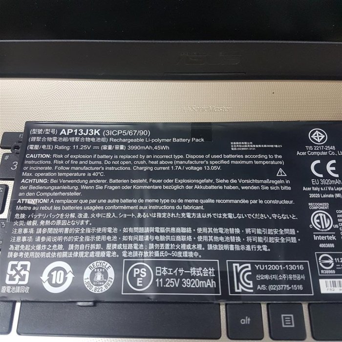 ACER 宏碁 AP13J3K 3芯 原廠電池 AP13J4K Chromebook C720 C720P C740