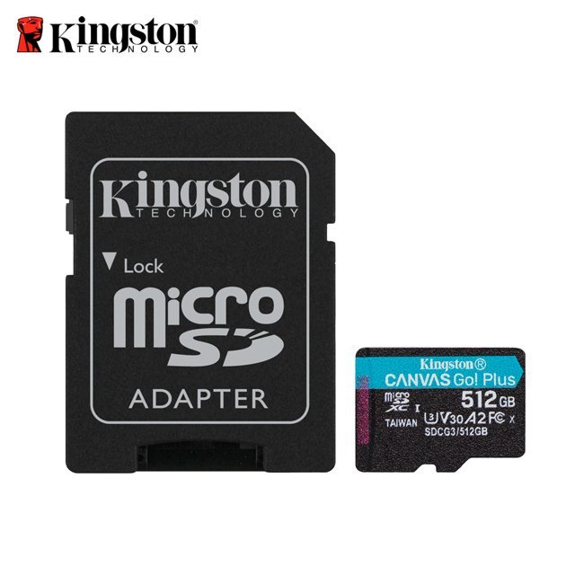 金士頓 Canvas Go! PLUS microSD 最新高速記憶卡 512GB (KTCG3-512G)