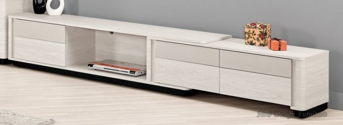 【N D Furniture】台南在地家具-刷白木紋木心板180cm伸縮長櫃電視櫃矮櫃MC