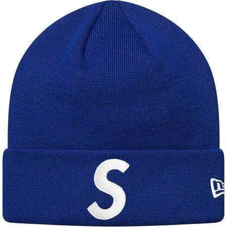 新品17AW Supreme New Era S Logo Beanie 針織毛帽黑、紅、藍、白4色