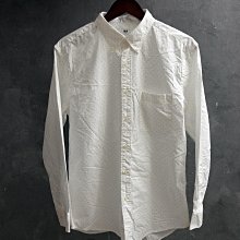 CA 日本品牌 UNIQLO 白底點點紋 純棉 長袖襯衫 M號 一元起標無底價Q614