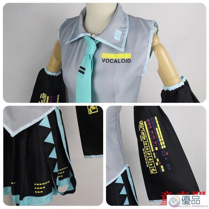 優品 Originaljk 制服套裝兒童 cosplay服裝 表演服 萬聖節 初音未來VOCALOID動漫cos服MIKU公式服初音