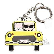 【茱麗葉精品】【全新精品 優惠中】KARL LAGERFELD 卡爾 老佛爺貓咪計程車造型鑰匙圈.銀 現貨