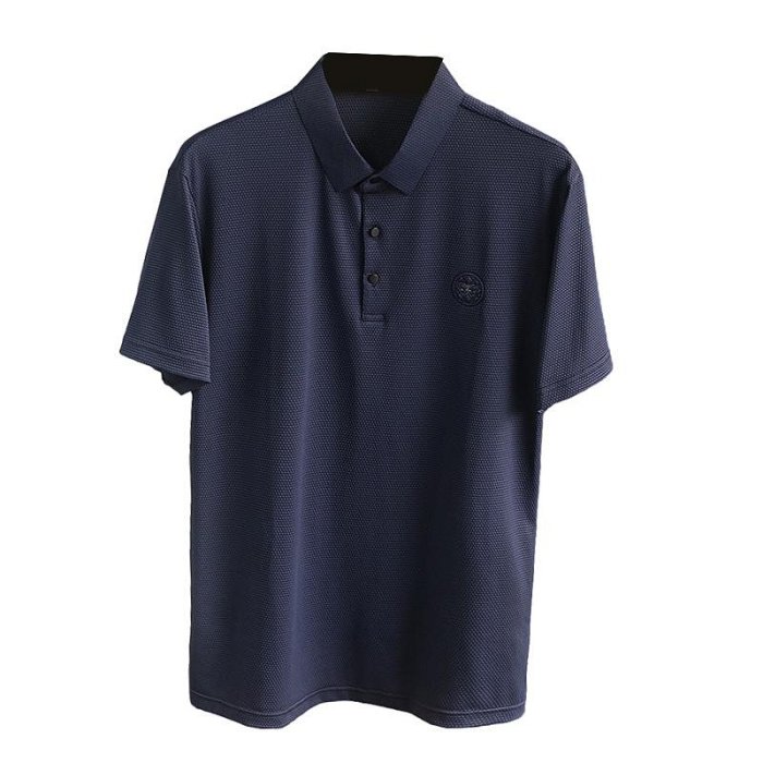 短T3D科技蜂窩肌理輕商務男士百搭純色壓膠短袖T恤polo衫