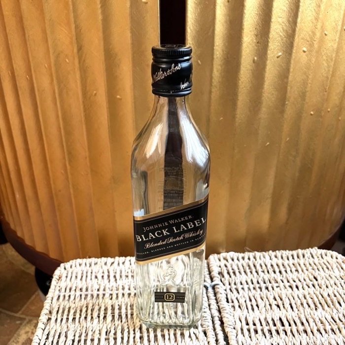 Johnnie Walker Black Label 約翰走路黑牌 威士忌空酒瓶/多用途玻璃空瓶/空洋酒瓶/酒瓶/水瓶（3入）