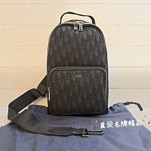 《真愛名牌精品》Dior 1ESBO038YKY 迷你 Rider 黑緹花布 直式 胸口包 / 後背包 *全新品*