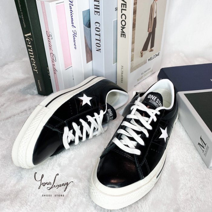 【Luxury】Converse one star hanbyeol leather 皮革帆布鞋 黑白 男女鞋 韓國正品