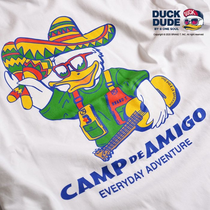 【Brand T】免運 達酷鴨 DUCK DUDE x CAMP DE AMIGO 聯名 鴨子 短T 露營 音樂祭 2色