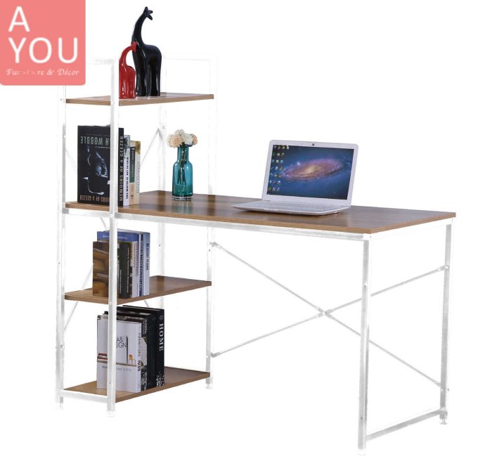 艾美4尺本色書架型書桌(單個)(大台北地區免運費)促銷價 $2100元【阿玉的家2020】