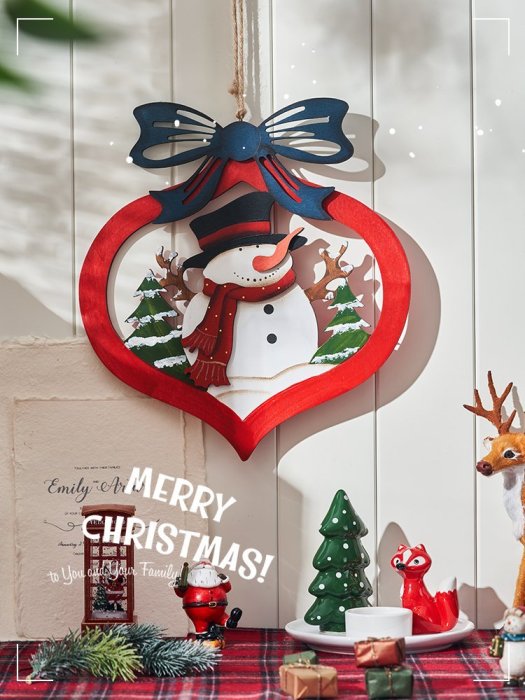 熱銷 圣誕節裝飾品家用圣誕老人雪人掛飾店鋪櫥窗氛圍場景布置道具吊飾可開發票