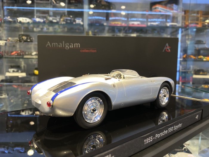 吉華＠ 1/18 Amalgam M6013 Porsche 550 Spider (樹酯車)