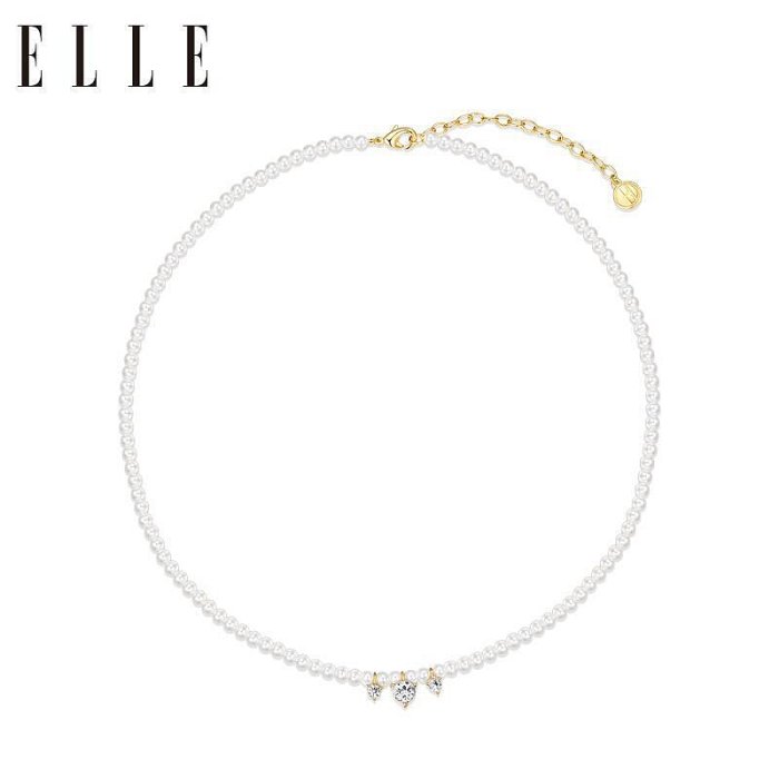 極致優品 ELLE小眾設計珍珠項鏈時尚百搭可疊戴鎖骨鏈小米珠項鏈夏生日禮物 YS1116