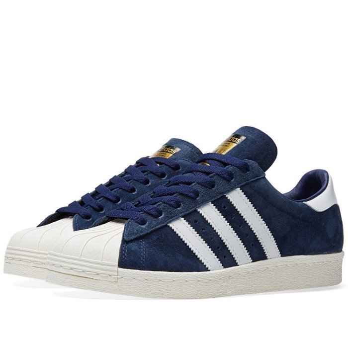 機能先決 火 絕版 ADIDAS SUPERSTAR 80S DLX 麂皮 金標 奶油底 深藍 Clot B35988