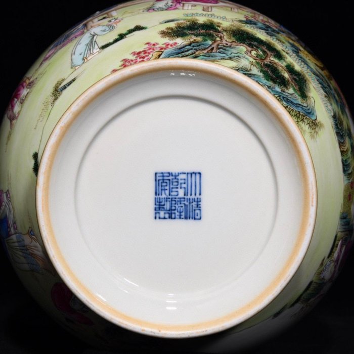 清乾隆粉彩竹林七賢紋雙耳瓶，高36.5cm直徑21cm，編號35 瓷器 古瓷 古瓷器