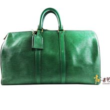 已售出＊奢華大道國際精品＊【L2130】Louis Vuitto綠色EPI Keepall 45旅行袋M42974