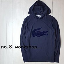 ☆【LA男生館】☆【LACOSTE絨面鱷魚印圖LOGO長袖連帽T恤】☆【LA004R1】(M)