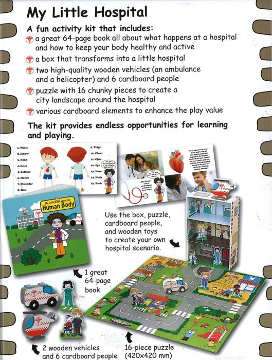 ＊小貝比的家＊MY LITTLE HOSPITAL/書+小木偶+拼圖/3~6歲