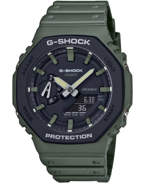 Casio G-Shock  GA-2110SU-3A GA2100
手錶 200米 防水 碳纖維 超薄 雙顯 八角 AP 皇家橡樹 寶格麗 黑迷彩 軍綠 黑色