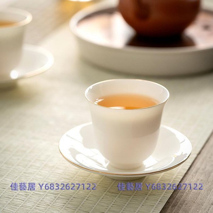 白瓷杯墊茶杯托玉瓷茶托隔熱茶墊茶具家用配件小杯托陶瓷杯碟底座-佳藝居