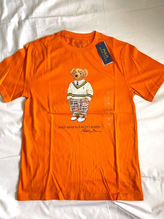 Ralph Laure by polo polo熊膠印圖案 男生短T 青年版 L號 適合65-70公斤穿著 橘色 全新正品 美國購入 現貨在台ㄧ件
