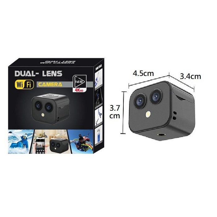 全新 4K 雙鏡頭 高清 D3 高清插值 4K雙鏡頭 攝影機 無線 熱點 點對點 雙向 對講監控 居家 戶外 監視器 加三聯式發票