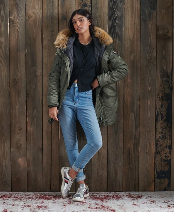 跩狗嚴選 極度乾燥 Superdry 女款 SDL 派克 外套 長版 N3B Parka 風衣 外套 軍綠 防寒 軍裝