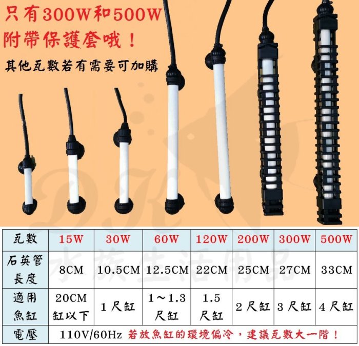 安全檢驗合格【500W】7種瓦數！三段定溫加溫器 加溫棒 加熱棒 加熱器 發熱器 魚缸升溫器 烏龜加溫機 調溫器