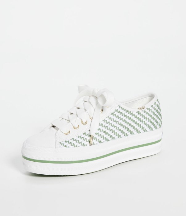 全新 現貨 小白鞋 keds 聯名 Kate spade New York triple up 清爽編織增高厚底 球鞋 休閒鞋 原價 100美金  US 8 號