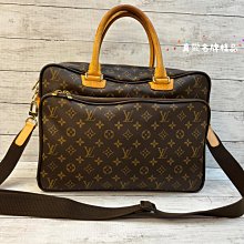 《真愛名牌精品》LV M23252 ICARE 老花 多用 旅行袋 / 大公事包  *75成新*(64582)