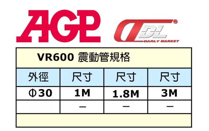 【達利商城】台灣 AGP VR600 軟管型水泥震動機 水泥震動機 110V 含震動管 混凝土振動  VR600配(30mm*1米 軟管)