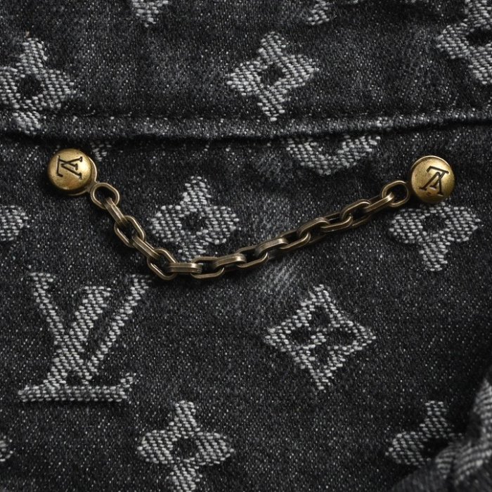 法國精品Louis Vuitton LV聯名Supreme字母Monogram嵌花牛仔外套 代購