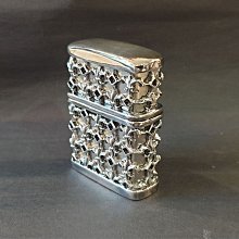 ONE*$1~日系*ZIPPO*金屬夾克《銀百合》四面連續加工*鍍銀*重量:155克【停產】