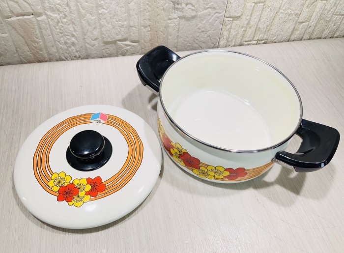 【JP.com】日本製 富士琺瑯 Honey ware 兩手鍋 昭和彩色鍋 琺瑯鍋 搪瓷鍋 20cm 湯鍋