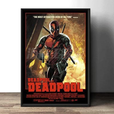 現代裝飾畫復古簡約掛畫訂製高清海報定做死侍deadpool漫威英雄