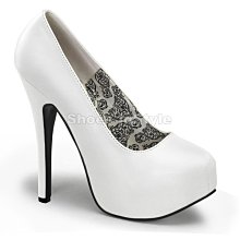 Shoes InStyle《五吋》美國品牌 BORDELLO 原廠正品漆皮厚底高跟包鞋 有大尺碼『白色』