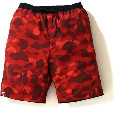 A Bathing ape BAPE REVERSIBLE SHORTS 雙面穿海灘褲紅迷彩黑色| Yahoo