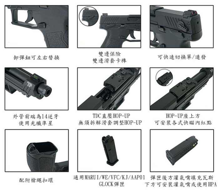 台南 武星級 Taurus TP22 手槍 瓦斯槍 優惠組C ( 美國金牛座GBB槍BB彈玩具槍短槍模型槍CS射擊吃雞