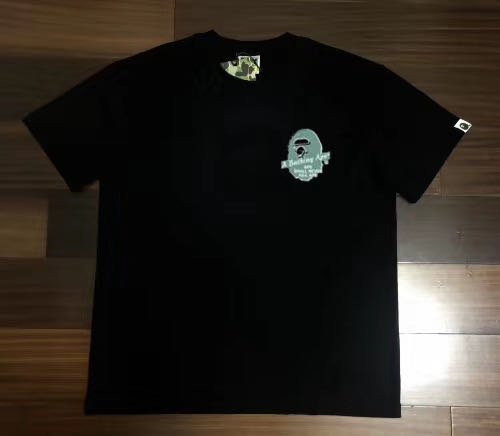 BAPE日本bathing ape 新款20SS迷彩猿人頭衫背圓型logo男女黑白色短袖T恤tee