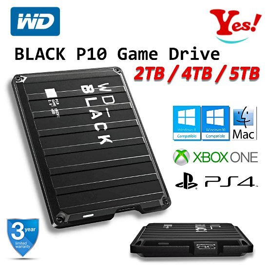 【Yes❗️公司貨】WD 威騰 BLACK P10 Game 2TB XBOX PS PRO PS4 遊戲 行動硬碟