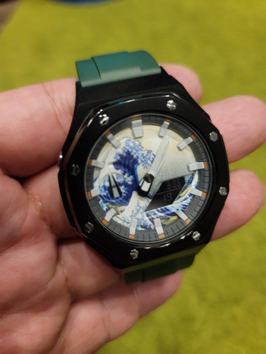 國外帶回，卡西歐改裝日本風面盤錶帶錶扣，文創設計
