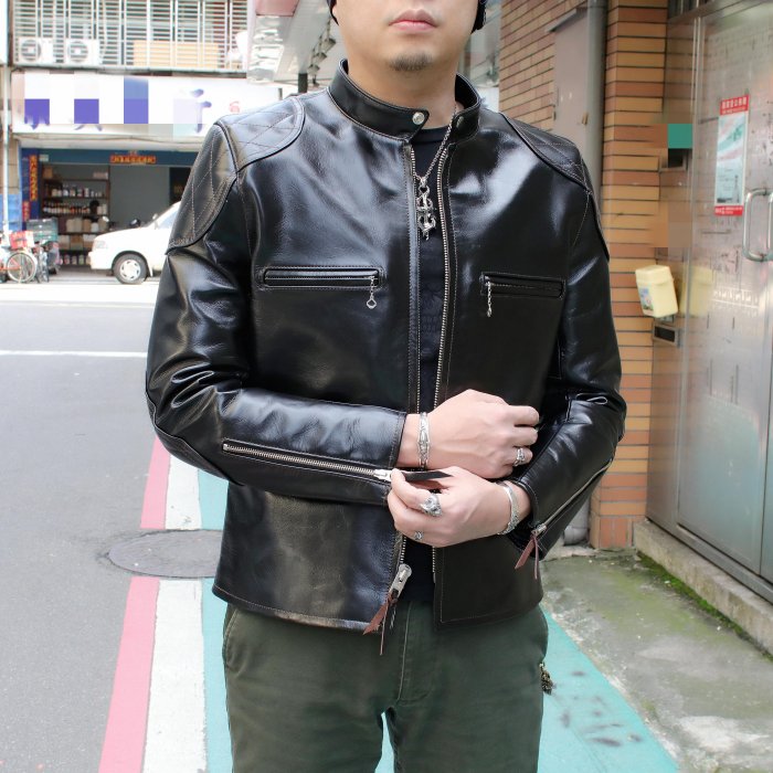 【Silver Monsters】日本Y'2 Leather 茶芯馬皮 J100 立領龜甲騎士皮衣 別注款