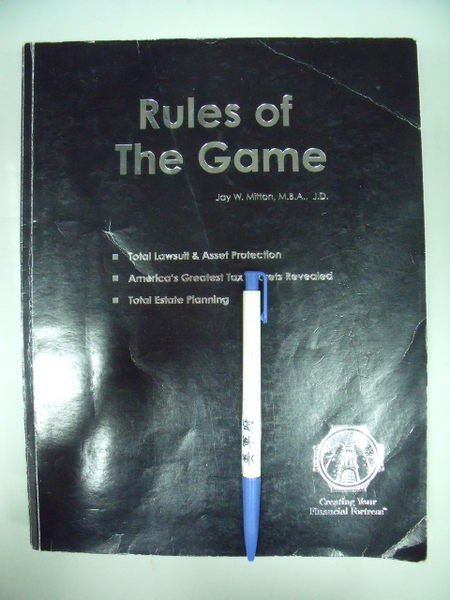 【姜軍府】《Rules of The Game》原文書！ Jay W. Mitton, M.B.A., J.D.