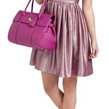 Mulberry HH8539 Bayswater Spongy Pebbled 荔枝紋小牛皮肩背包 Hot Fuchsia 桃紅