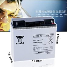 《電池達人》YUASA 湯淺電池 REC22-12 12V22AH 深循環 電動車電池 超級電匠電池 救車電源電瓶 台南