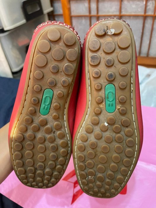 「 二手鞋 」 ORWARE 女版皮革休閒鞋 5號（紅）50