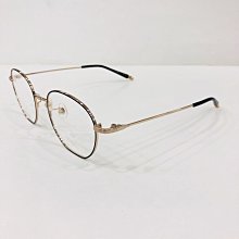 《名家眼鏡》PLUS M日本設計師品牌MA-JI文青款多角型黑面配金色光學純鈦金屬框 PMJ-511 col.2