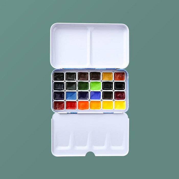 【新手水彩工具套裝】固體水彩顏料分裝學院級美術專用水彩顏料