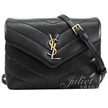 【茱麗葉精品】【全新商品】YSL 專櫃商品 678401 LOULOU TOY 迷你翻蓋雙層斜背包.黑/金 現貨