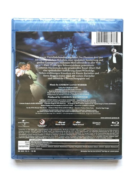 【訂購】The Phantom of the Opera 藍光BD+DVD 歌劇魅影25周年