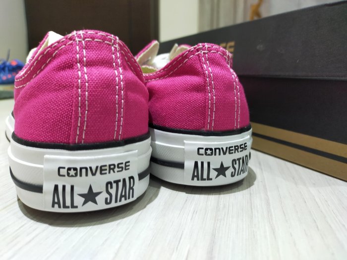 ［送贈品］CONVERSE CHUCK TAYLOR  All Star 桃紅 低筒 帆布 女 經典 絕版 粉紅 亮粉 帆布鞋 23.5cm 基本款